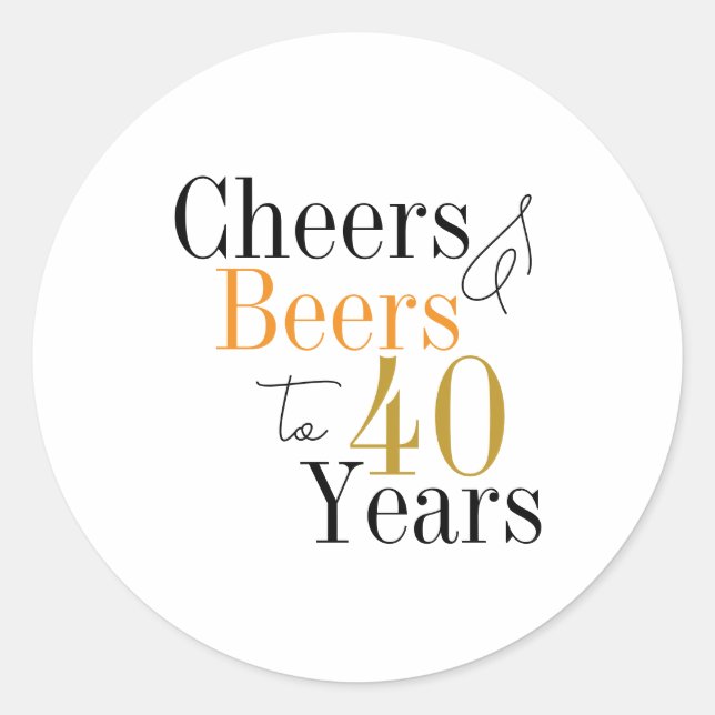 Sticker Rond Soirée des bières et des bières du 40e anniversair (Devant)