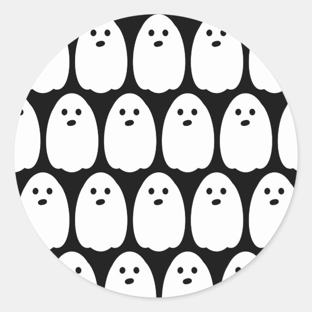 Sticker Rond Soirée d'Halloween sur le fantôme (Devant)