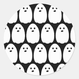 Sticker Rond Soirée d'Halloween sur le fantôme