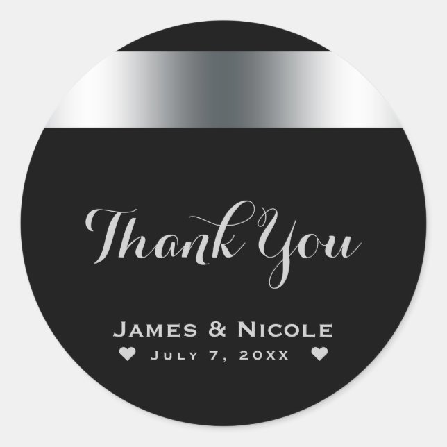 Sticker Rond Soirée élégante et chic Black & Silver Favoriser (Devant)