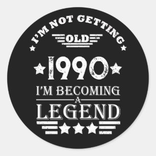Sticker Rond Soirée personnalisée vintage de 35 ans