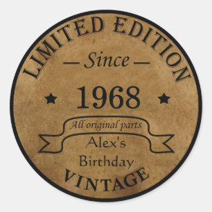 Sticker Rond Soirée personnalisée vintage de 55 ans