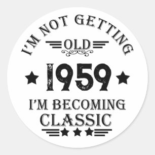 Sticker Rond Soirée personnalisée vintage de 65e anniversaire