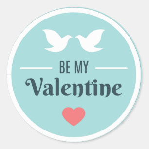 Sticker Rond Sois ma Saint Valentin Doves ID1086