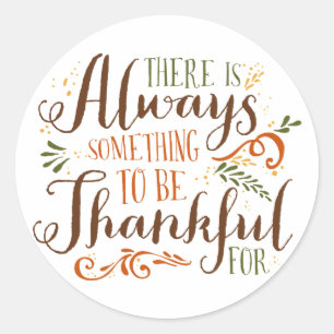 Sticker Rond Sois Merci Whimsical Script   Thanksgiving