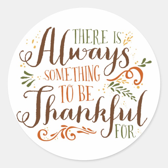 Sticker Rond Sois Merci Whimsical Script | Thanksgiving (Devant)