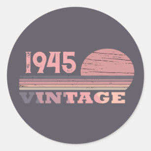 Sticker Rond Soixante-dix vintages fête du 80e anniversaire