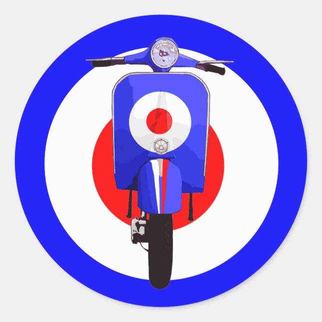 Sticker Rond Soixante Look Scooter sur la cible Mod (Devant)