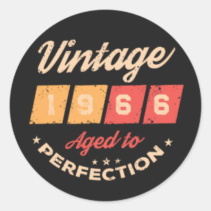 Sticker Rond Soixantième anniversaire personnalisé vintage 60 a
