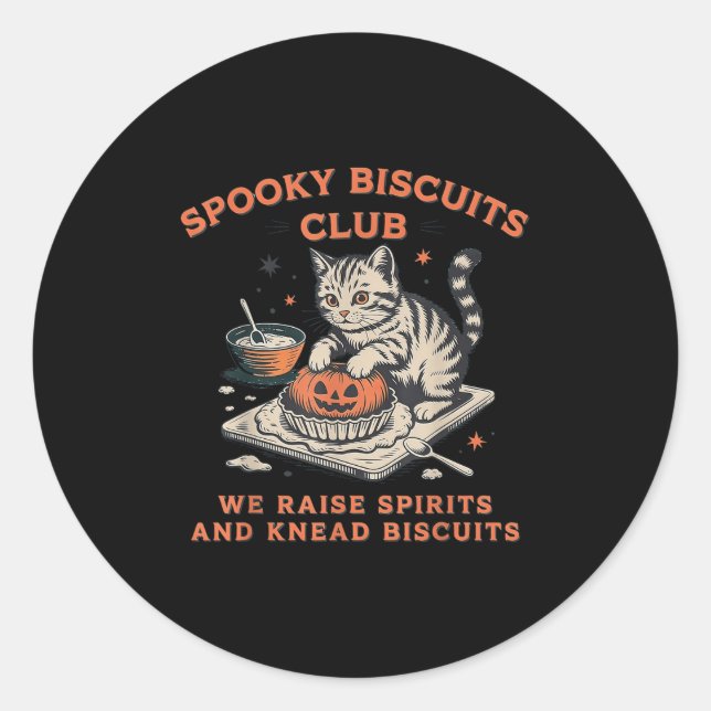 Sticker Rond Soky Biscuits Club Chat, Cuisson Halloween (Devant)