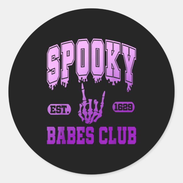 Sticker Rond Soky Est. 1629 Babes Club, Retro, Goth  (Devant)