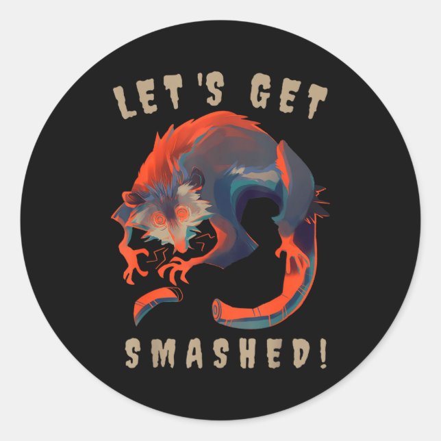 Sticker Rond Soky Ossum S Let's Get Smashed Creepy Gift  (Devant)