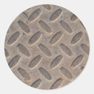 Sticker Rond Sol en acier en tôle de diamant