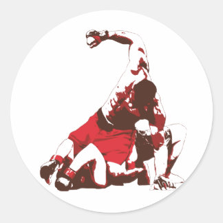 Sticker Rond Sol et livre mixed martial art