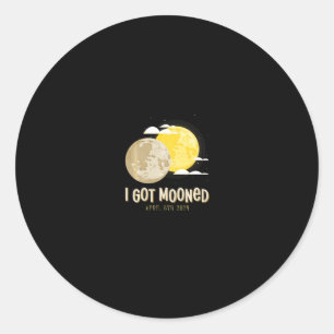 Sticker Rond Solar Eclipse 2024 J'Ai Reçu Mooned Total Eclipse