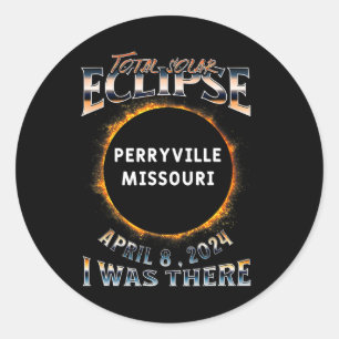 Sticker Rond Solar Eclipse Perryville Missouri J'Y Étais 2024
