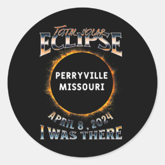 Sticker Rond Solar Eclipse Perryville Missouri J'Y Étais 2024