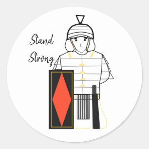 Sticker Rond Soldat Romain Stand Ferme