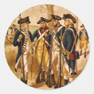 Sticker Rond Soldats continentaux par Henry Alexander Ogden