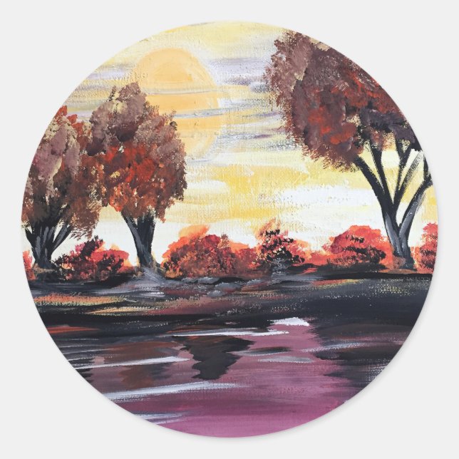 Sticker Rond Soleil automne (Devant)