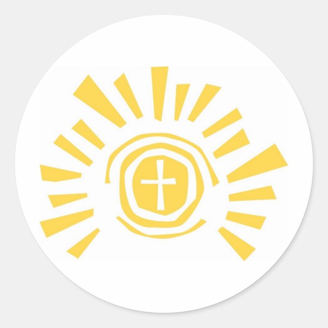 Sticker Rond Soleil brillant avec coupe transversale (Devant)