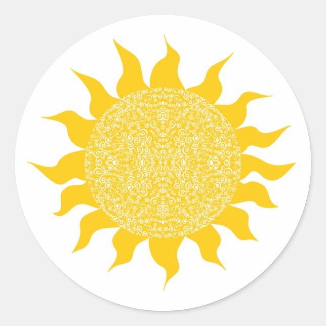 Sticker Rond Soleil brillant Jaune soleil (Devant)
