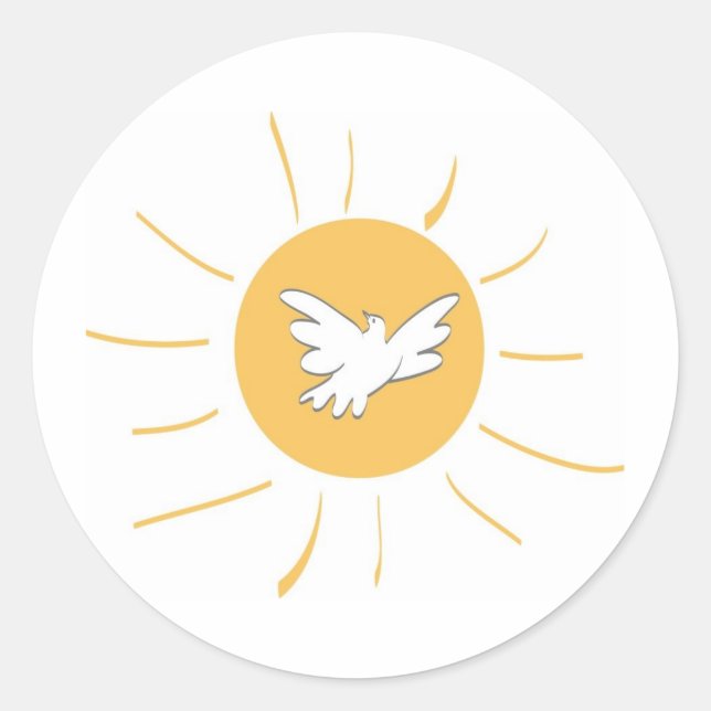 Sticker Rond Soleil et colombe (Devant)