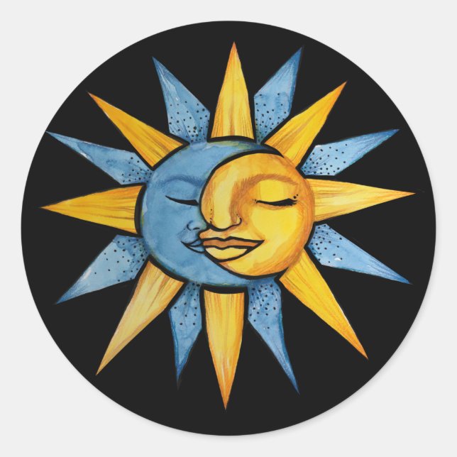 Sticker Rond Soleil et Lune (Devant)