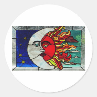Sticker Rond Soleil et Lune
