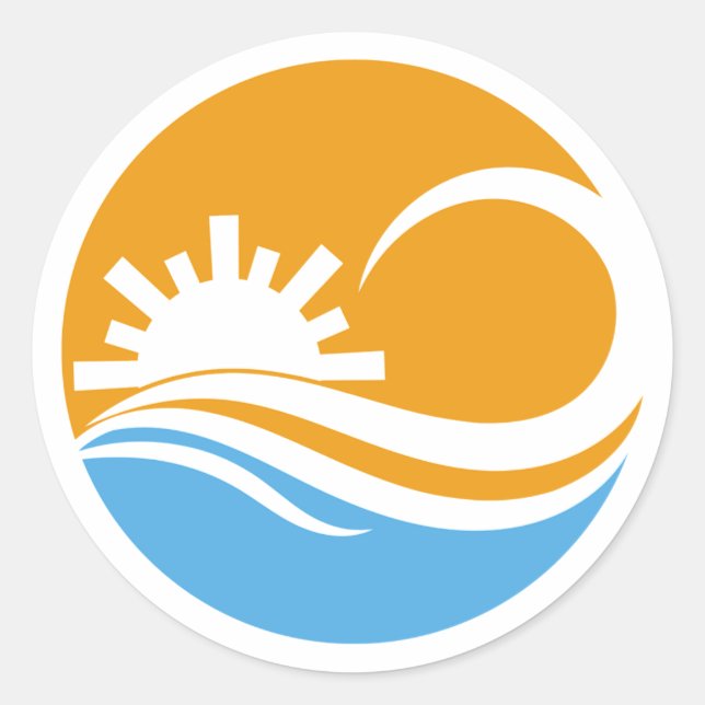 Sticker Rond soleil et vague (Devant)