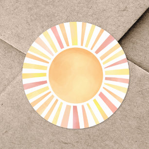 Sticker Rond Soleil Jaune Orange Soleil