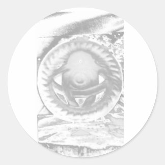 Sticker Rond Soleil noir et blanc en pierre