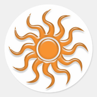 Sticker Rond Soleil orange