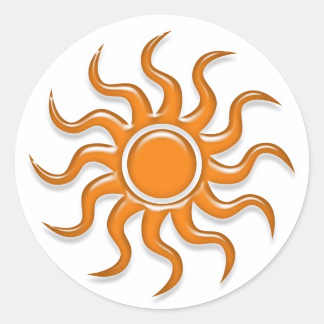 Sticker Rond Soleil orange (Devant)