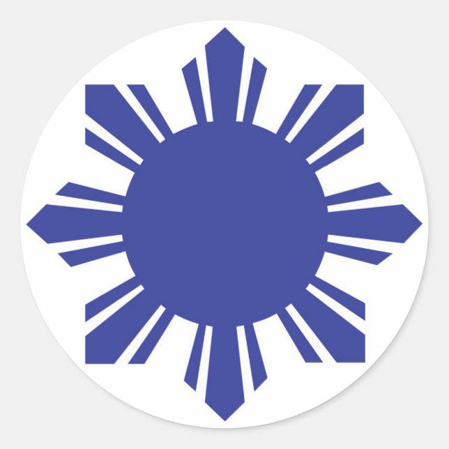 Sticker Rond Soleil philippin - Bleu (Devant)