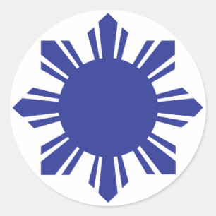 Sticker Rond Soleil philippin - Bleu