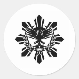 Sticker Rond Soleil philippin et crête d'aigle