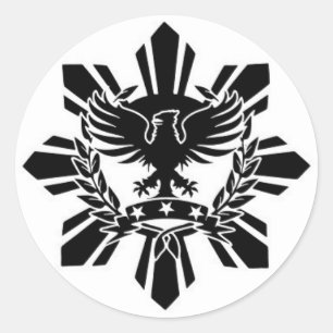 Sticker Rond Soleil philippin et crête d'aigle