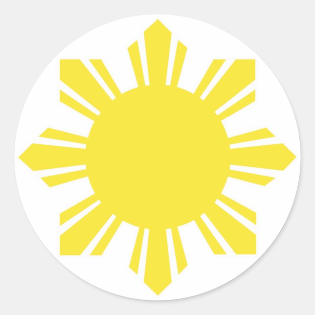 Sticker Rond Soleil philippin - Jaune (Devant)