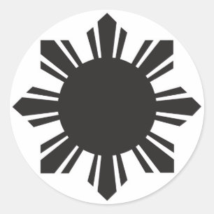 Sticker Rond Soleil philippin - Noir