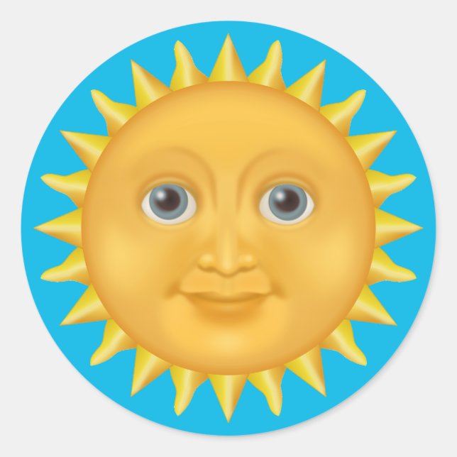 Sticker Rond Soleil souriant (Devant)