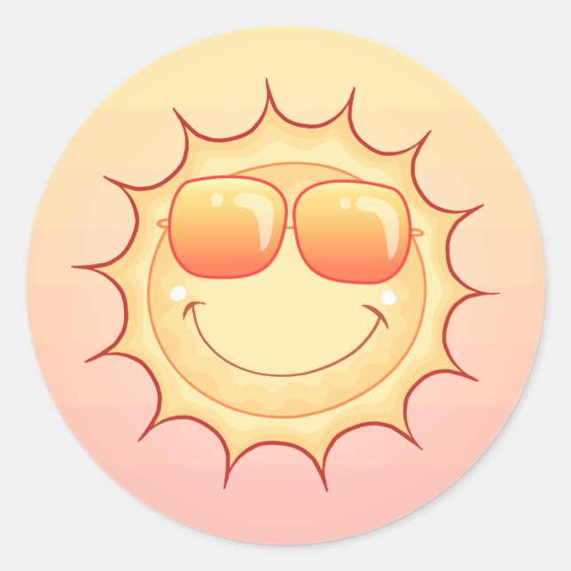 Sticker Rond Soleil souriant (Devant)