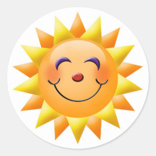 Sticker Rond Soleil souriant