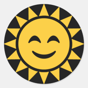 Sticker Rond Soleil souriant