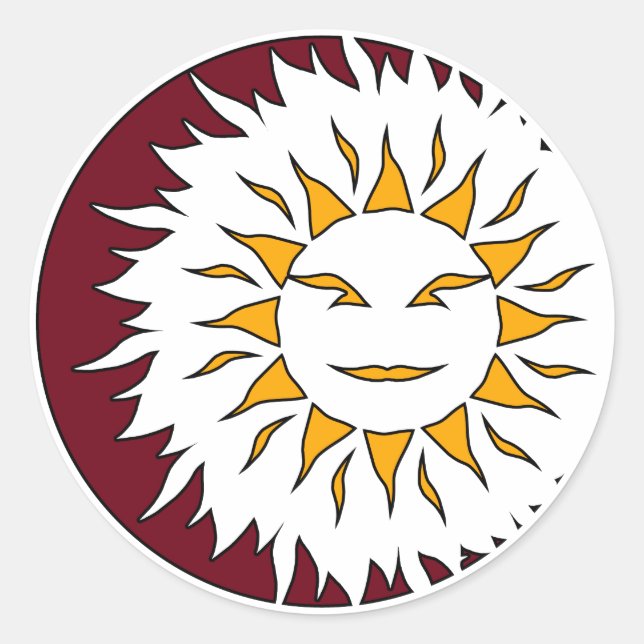 Sticker Rond Soleil souriant Éclipse (Devant)