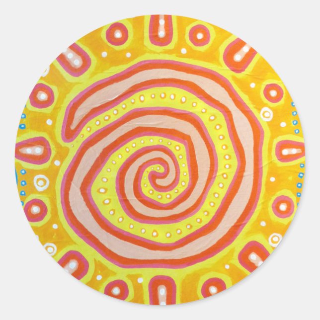 Sticker Rond Soleil spiral (Devant)