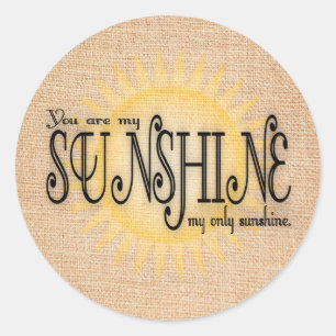 Sticker Rond Soleil sur la toile de jute