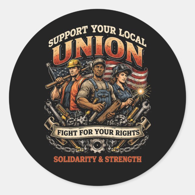 Sticker Rond Solidarité et Force (Devant)