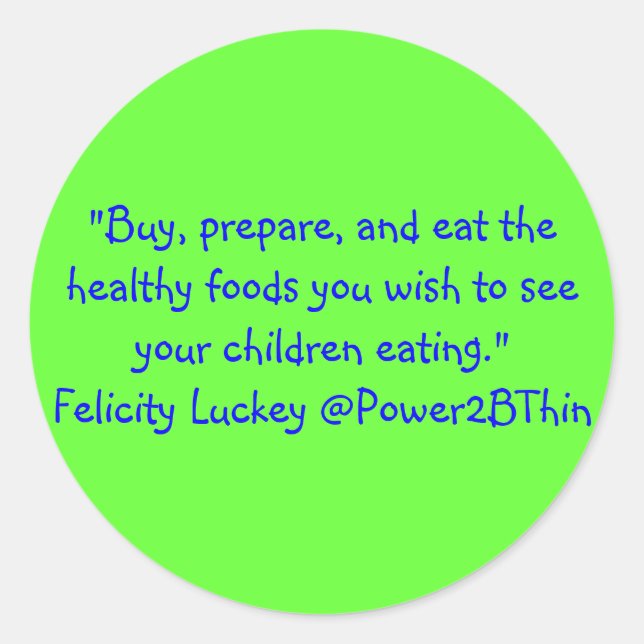 Sticker Rond Solutions pour l'obésité infantile (Devant)