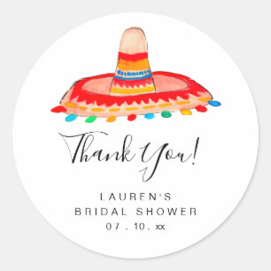 Sticker Rond Sombrero Merci Fiesta de Mariage 